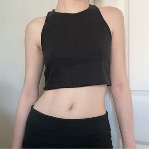 Zara Black Sleeveless Crop Top